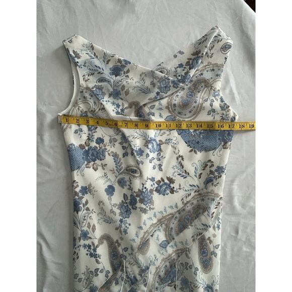 Vintage 90s Alyn Paige Floral Paisley Cowl Neck Shift Dress Juniors Size 9/10 - Picture 6 of 9